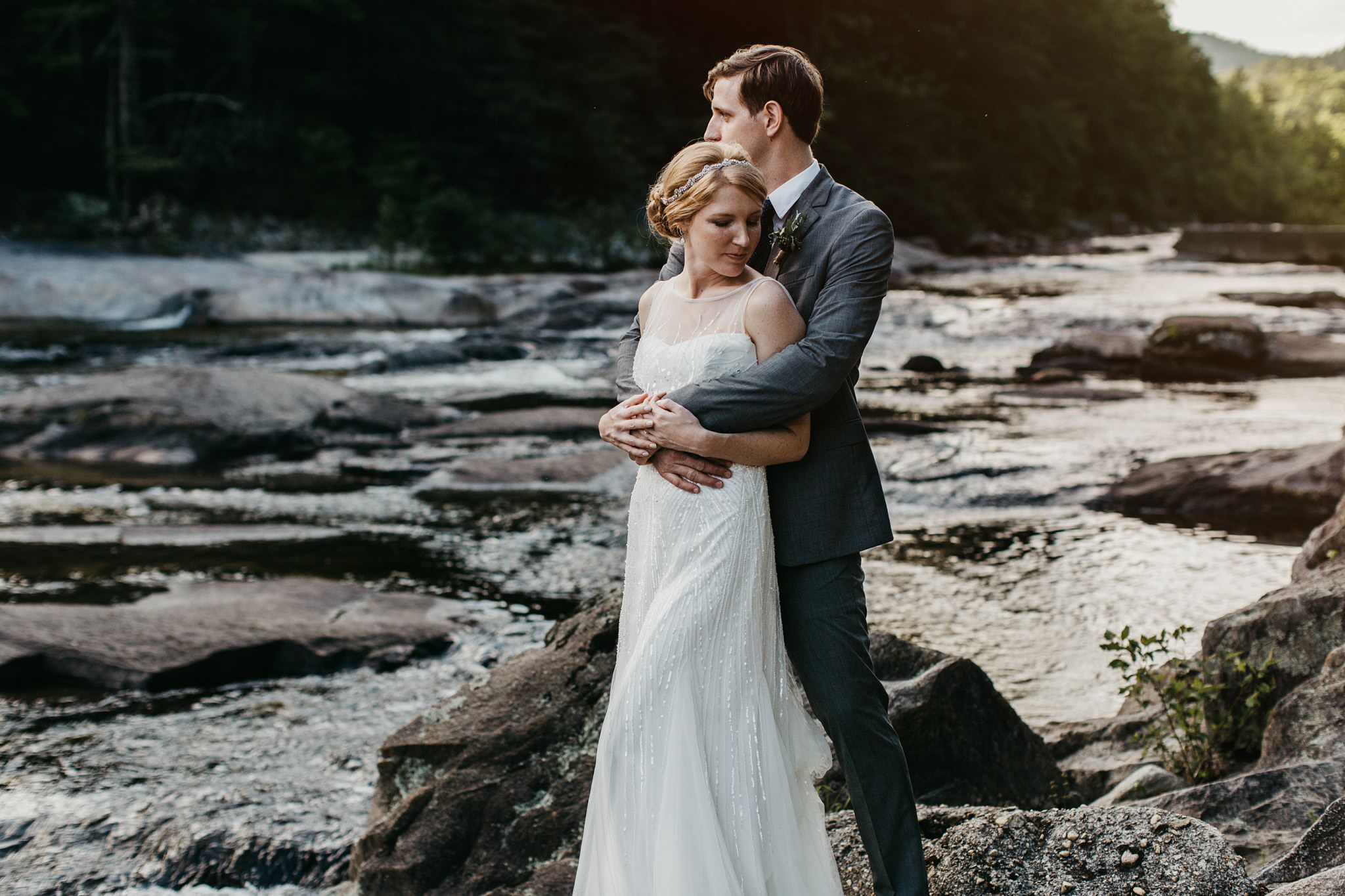 brown mountain beach wedding