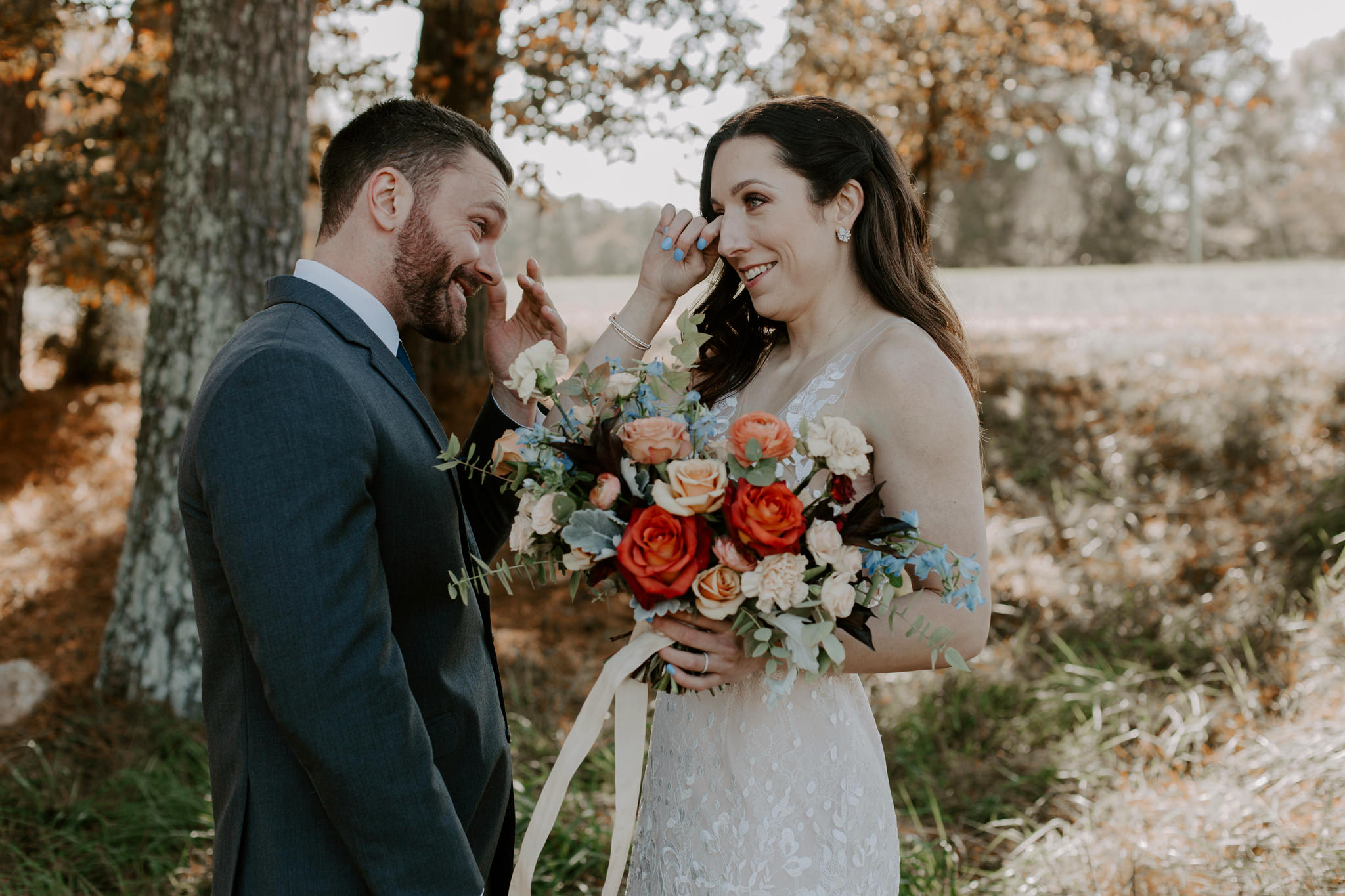 the meadows raleigh wedding first look