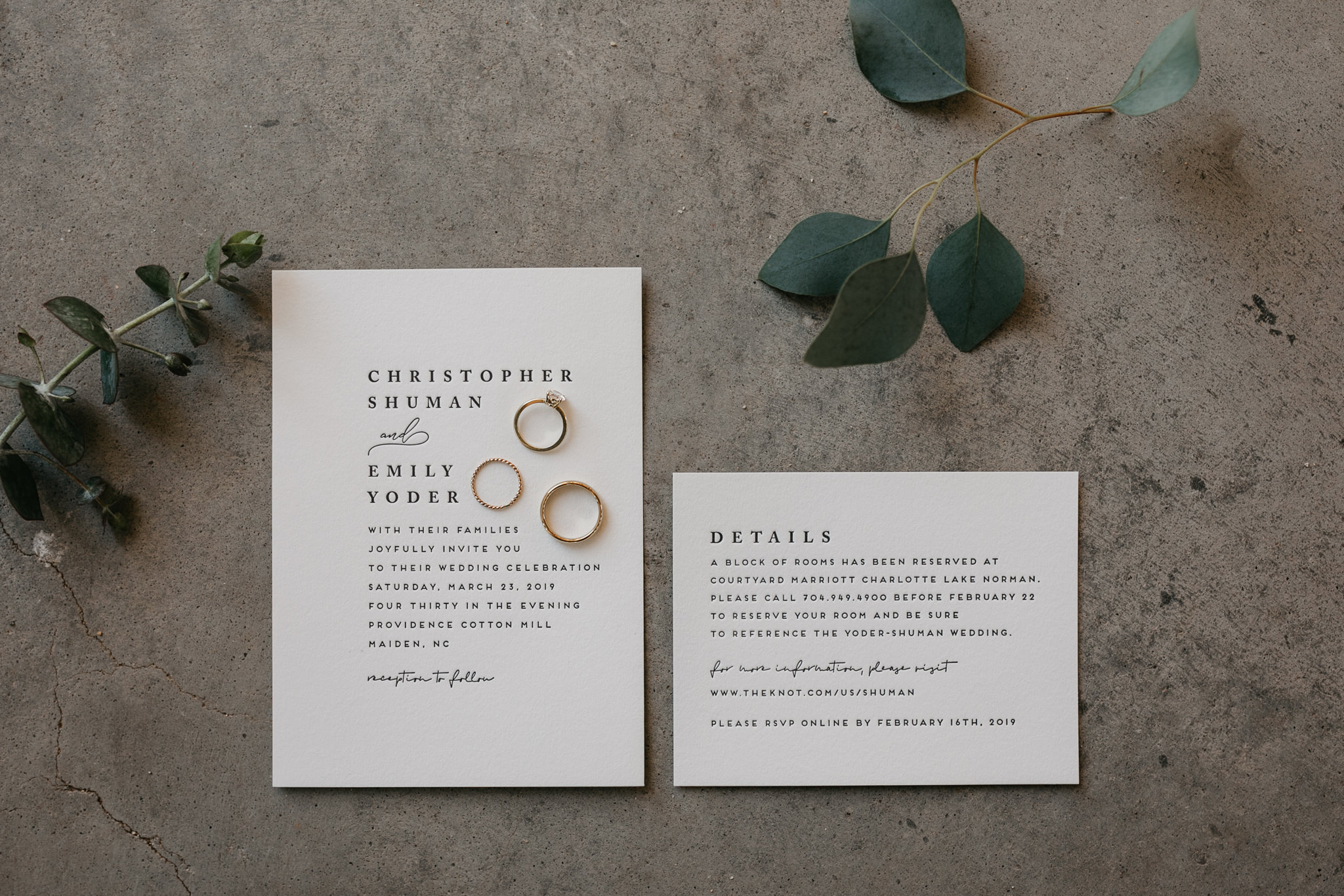 north carolina wedding invitation suite