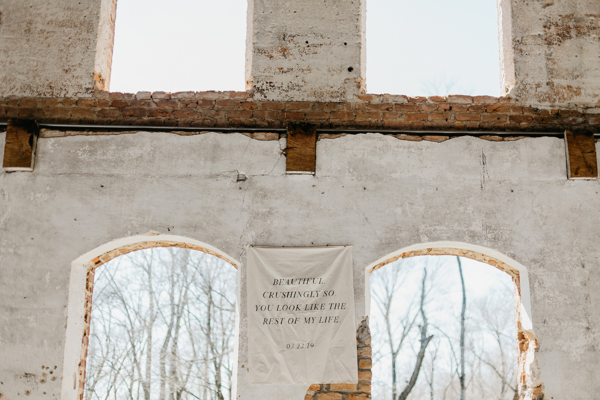 white flag custom wedding flag