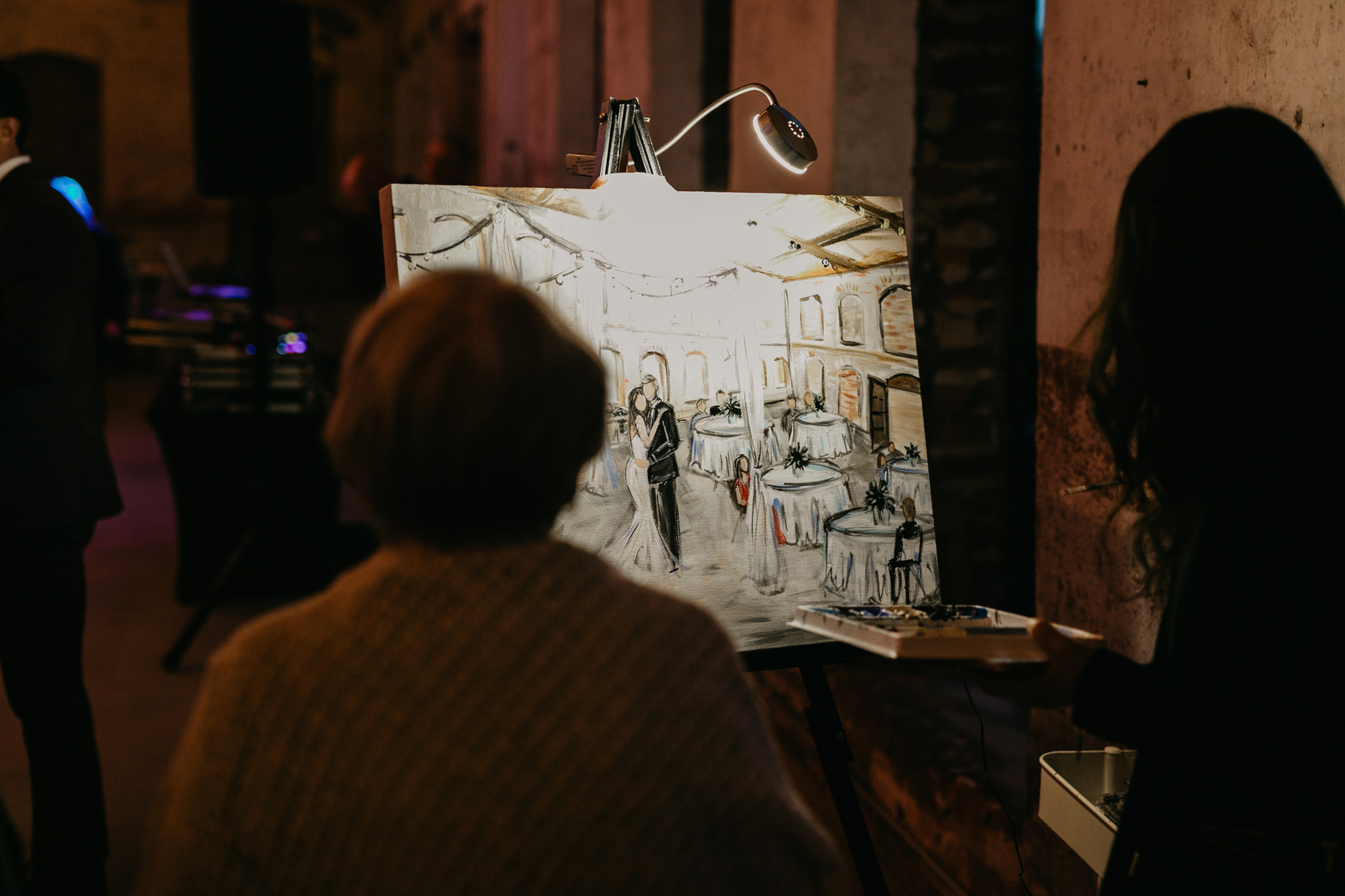 wedding painting at reception