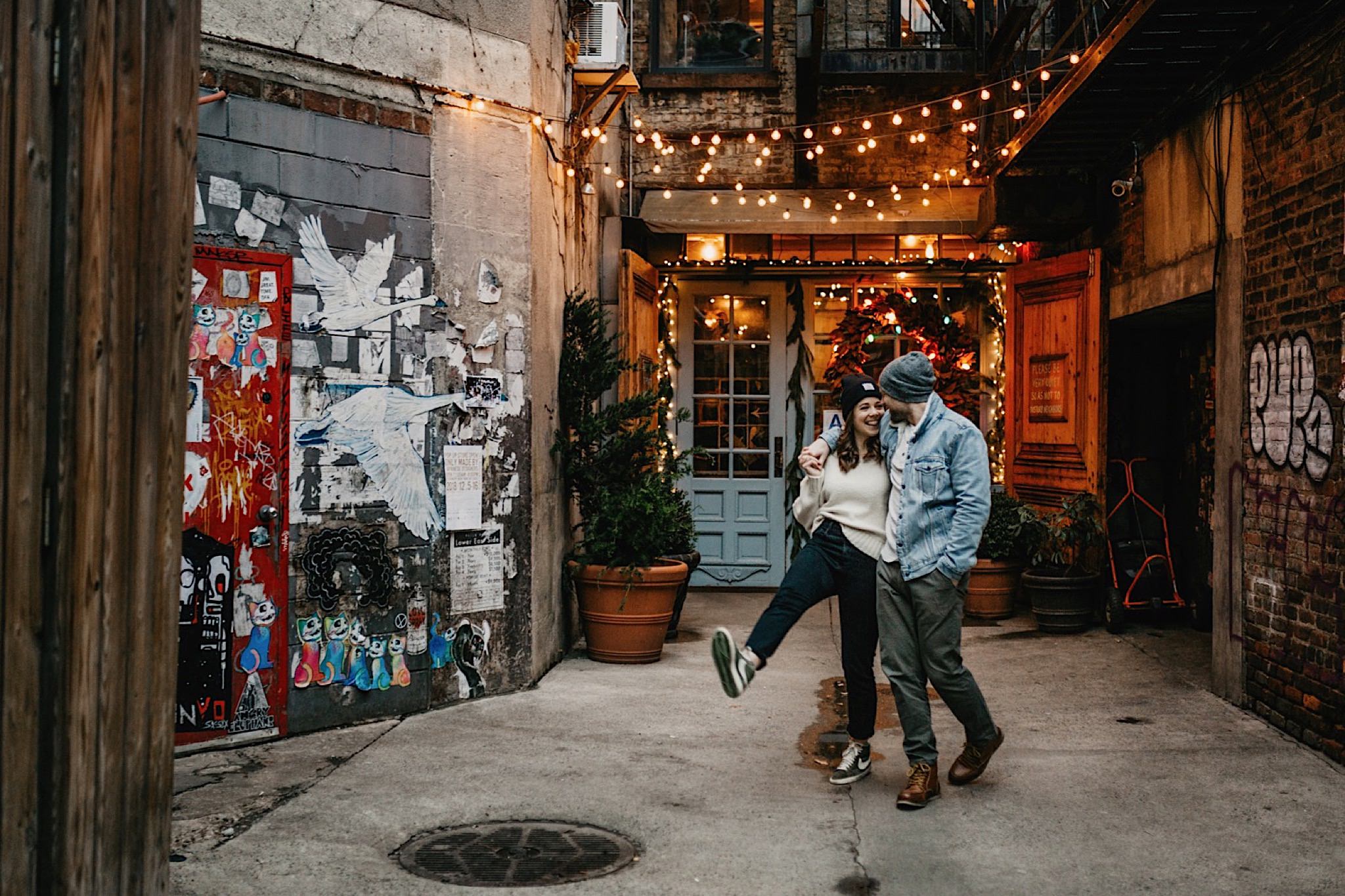 nyc christmas engagement session