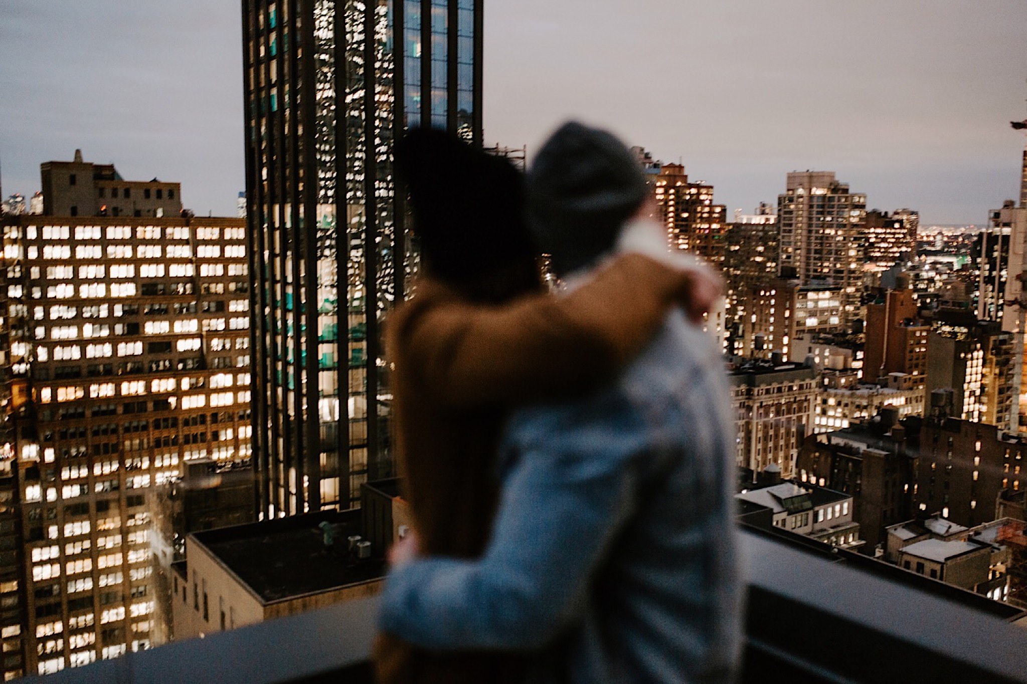 new york city rooftop engagement photos