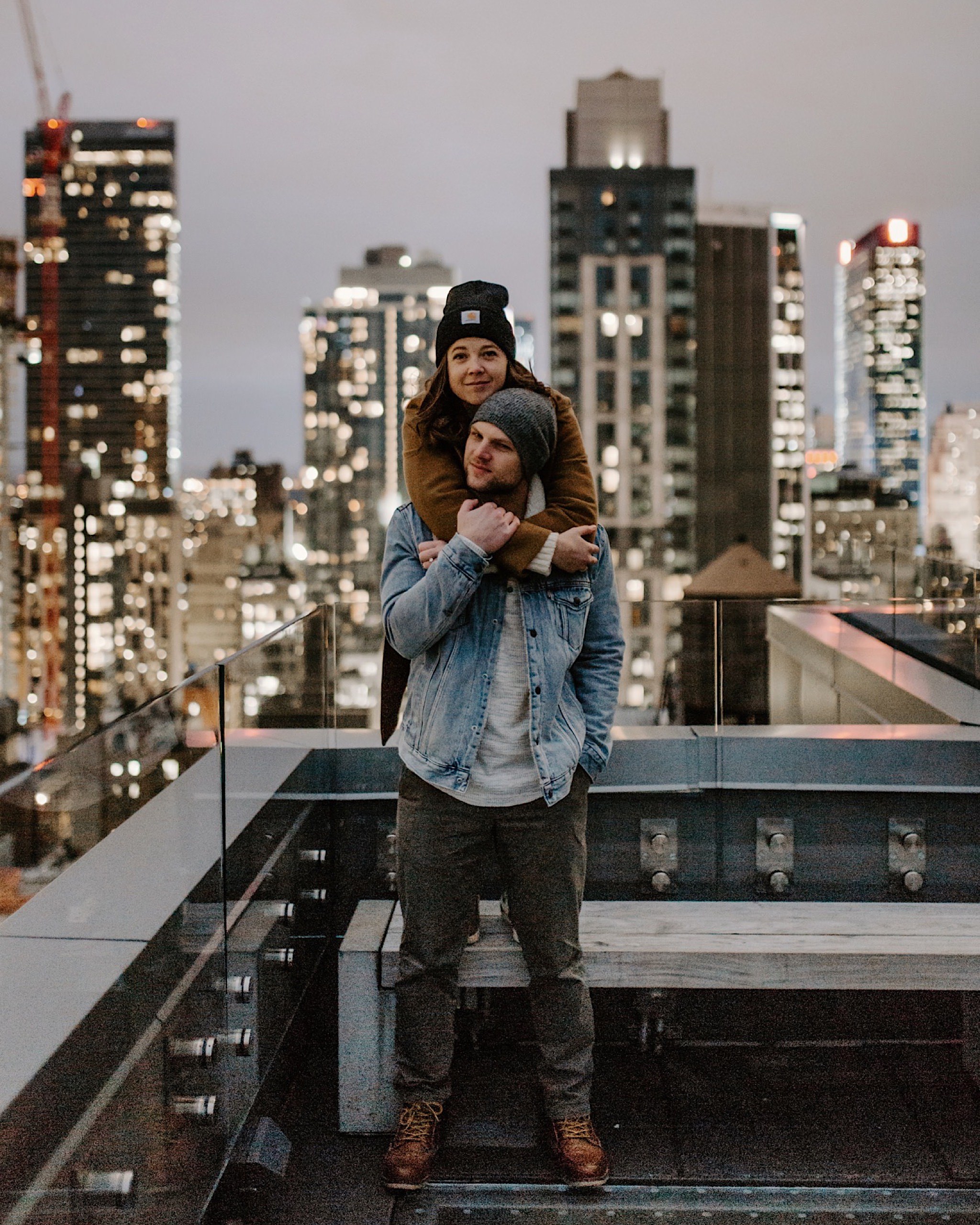 new york city rooftop engagement session
