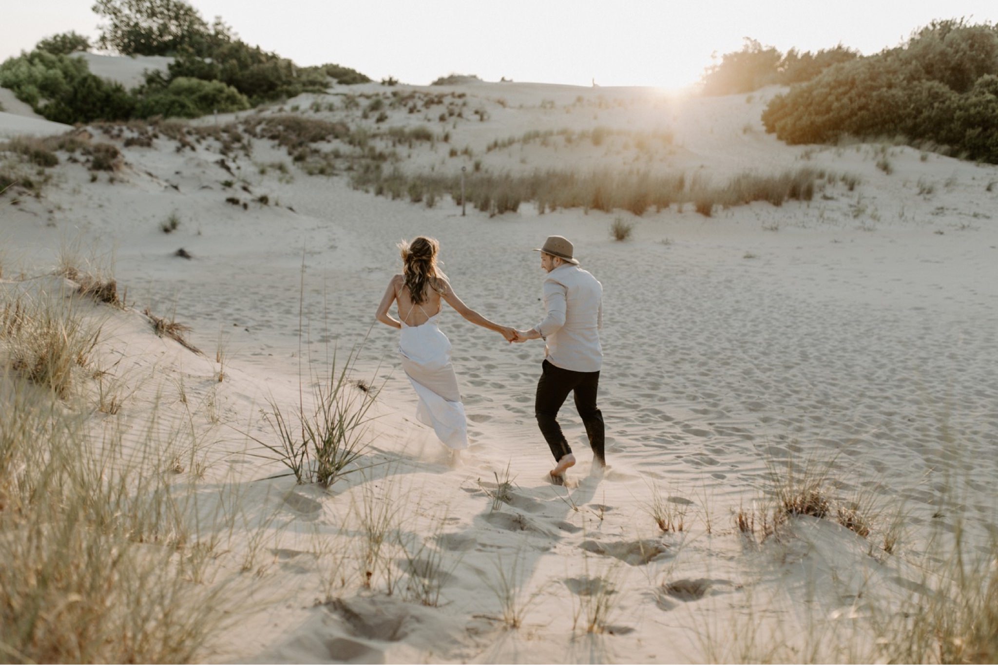 playful adventurous sand dune elopement