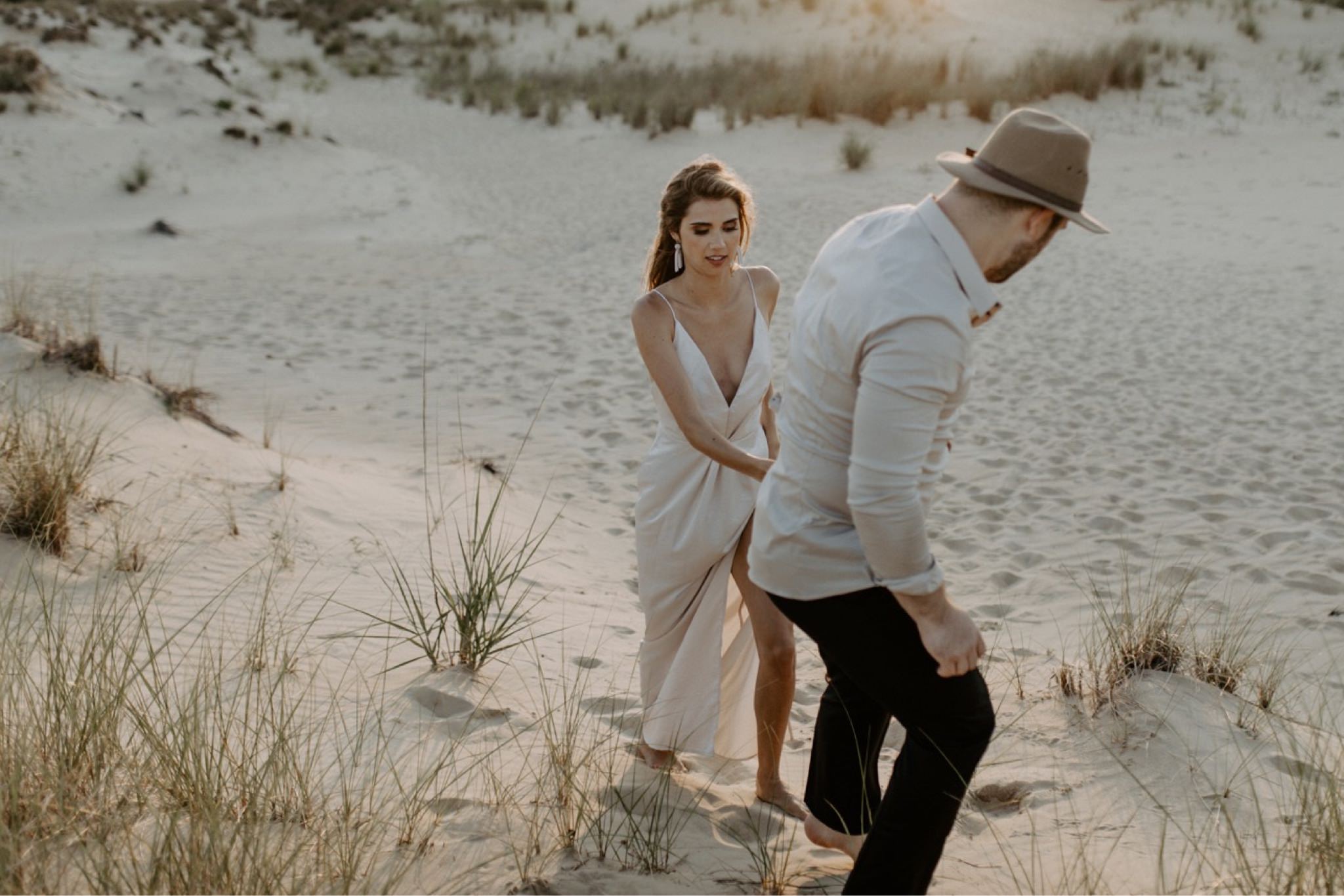 playful adventurous sand dune elopement