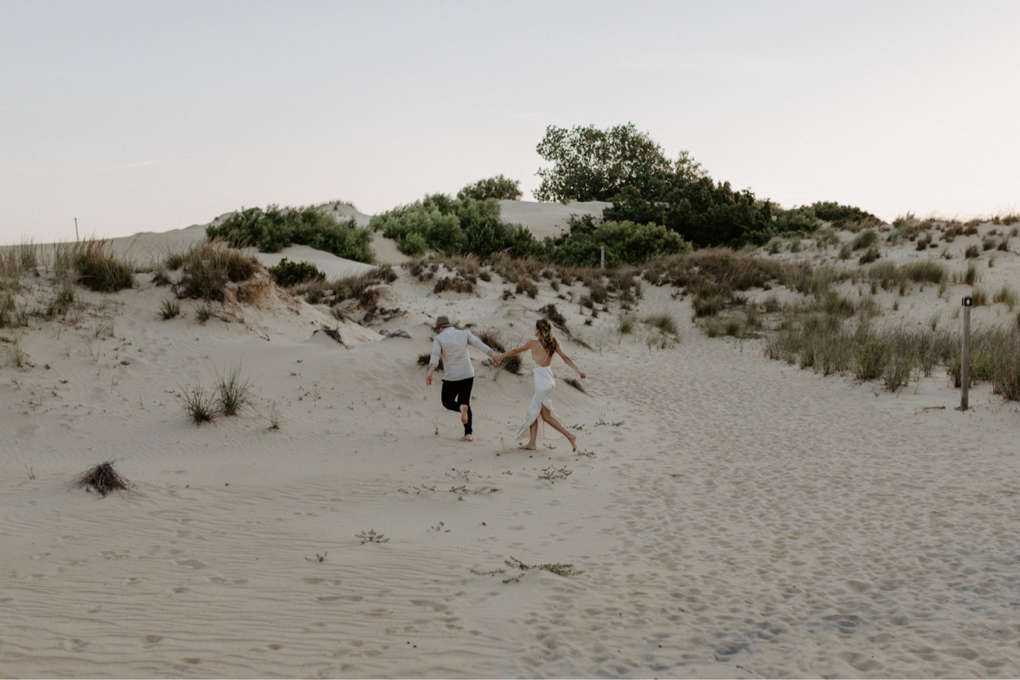 playful adventurous sand dune elopement