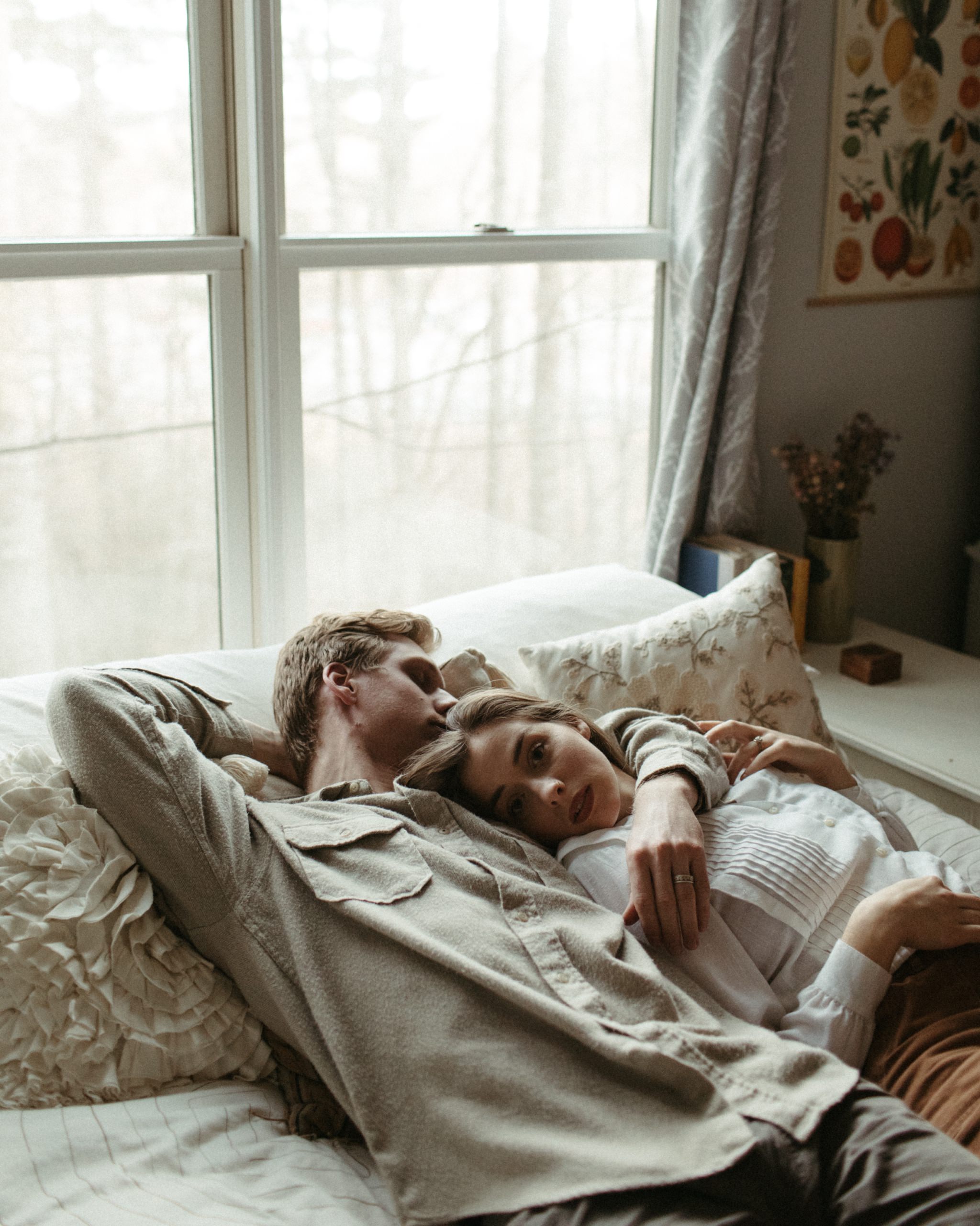 cozy asheville mountain cabin engagement photos