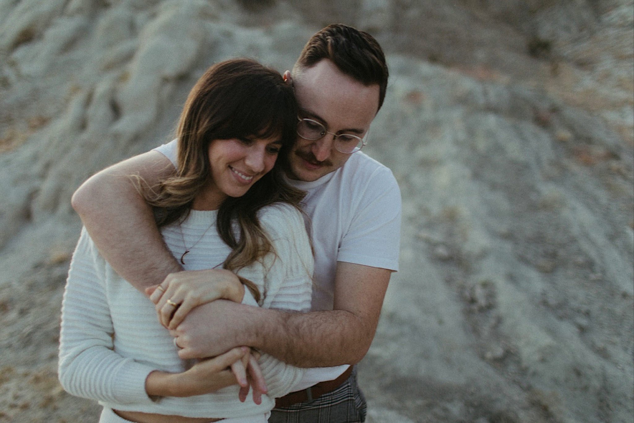 painted canyon california engagement photos