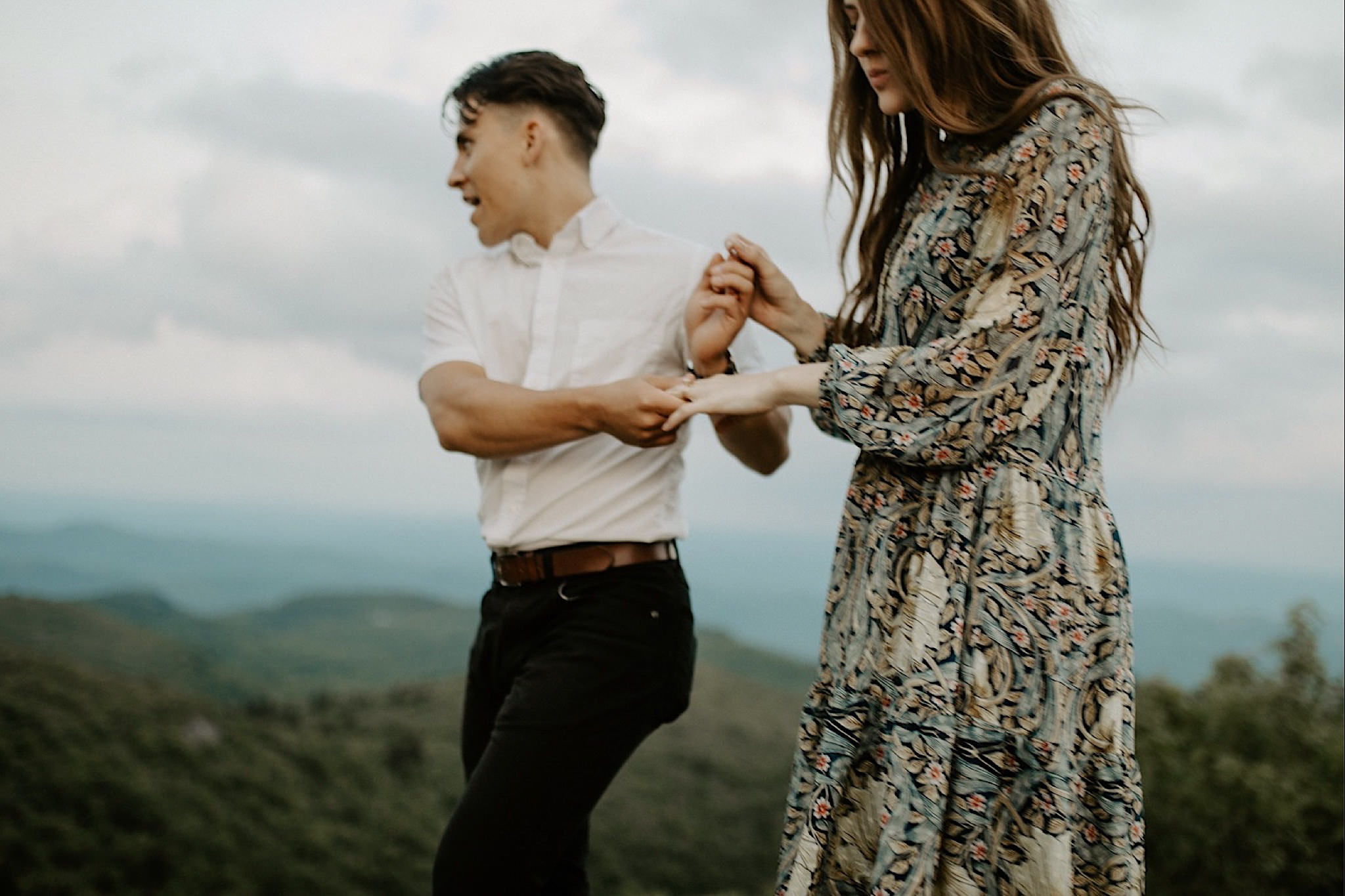 asheville mountains engagement session