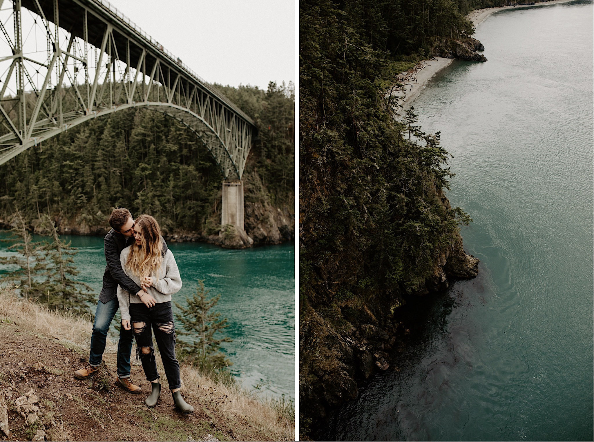 deception pass washington engagement photos