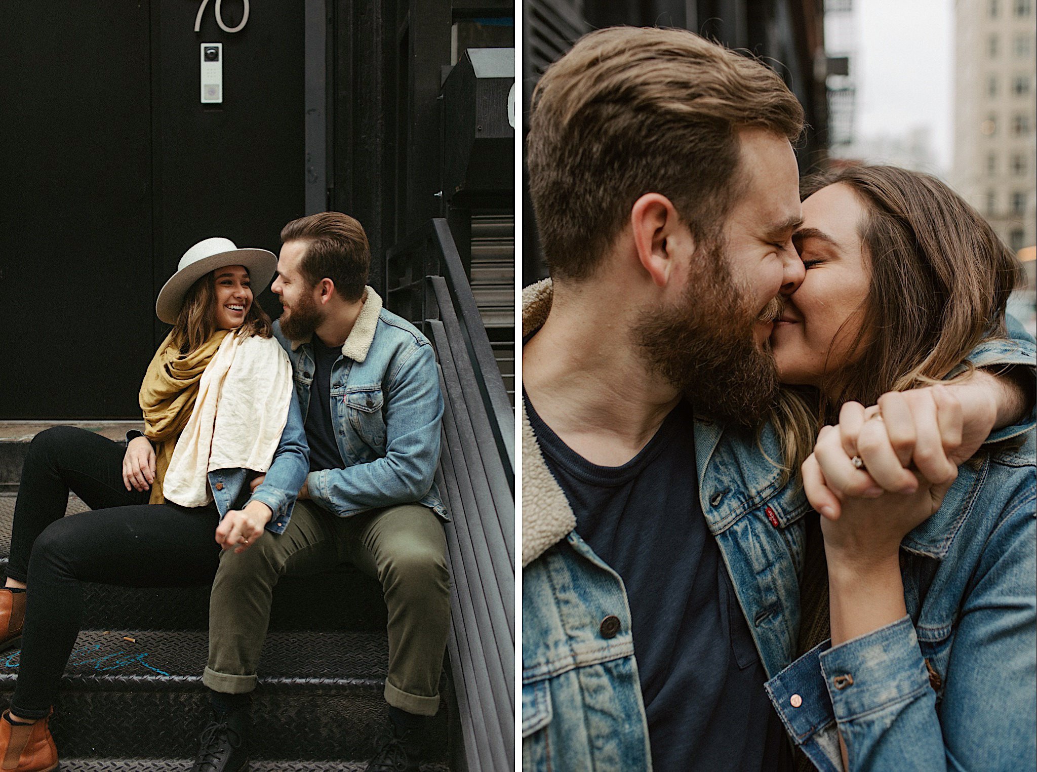 moody lower east side engagement photography