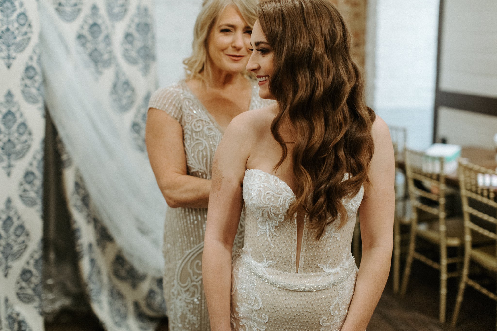 Getting ready at Providence Cotton Mill Wedding