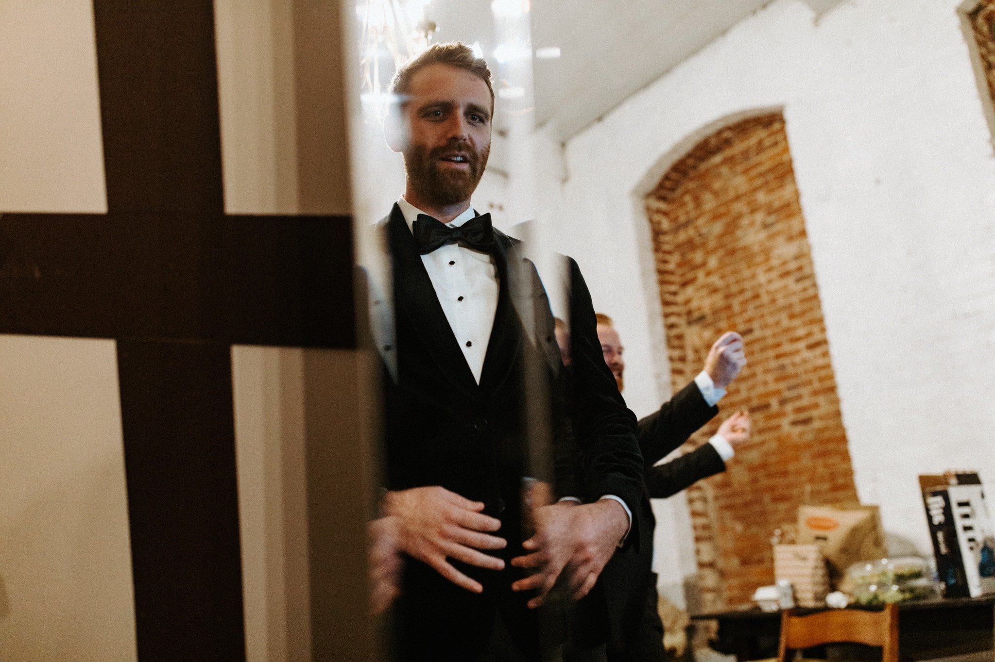 Getting ready at Providence Cotton Mill Wedding