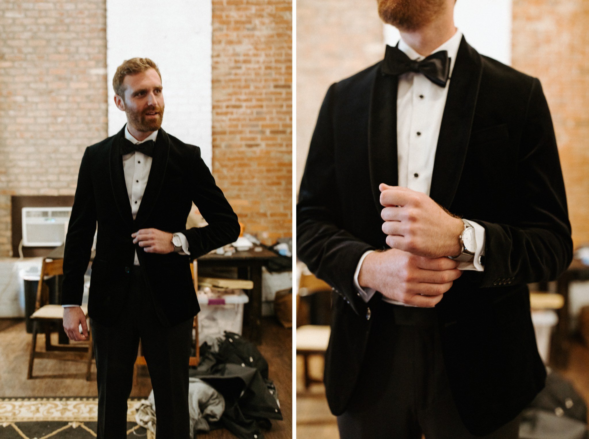 Getting ready at Providence Cotton Mill Wedding