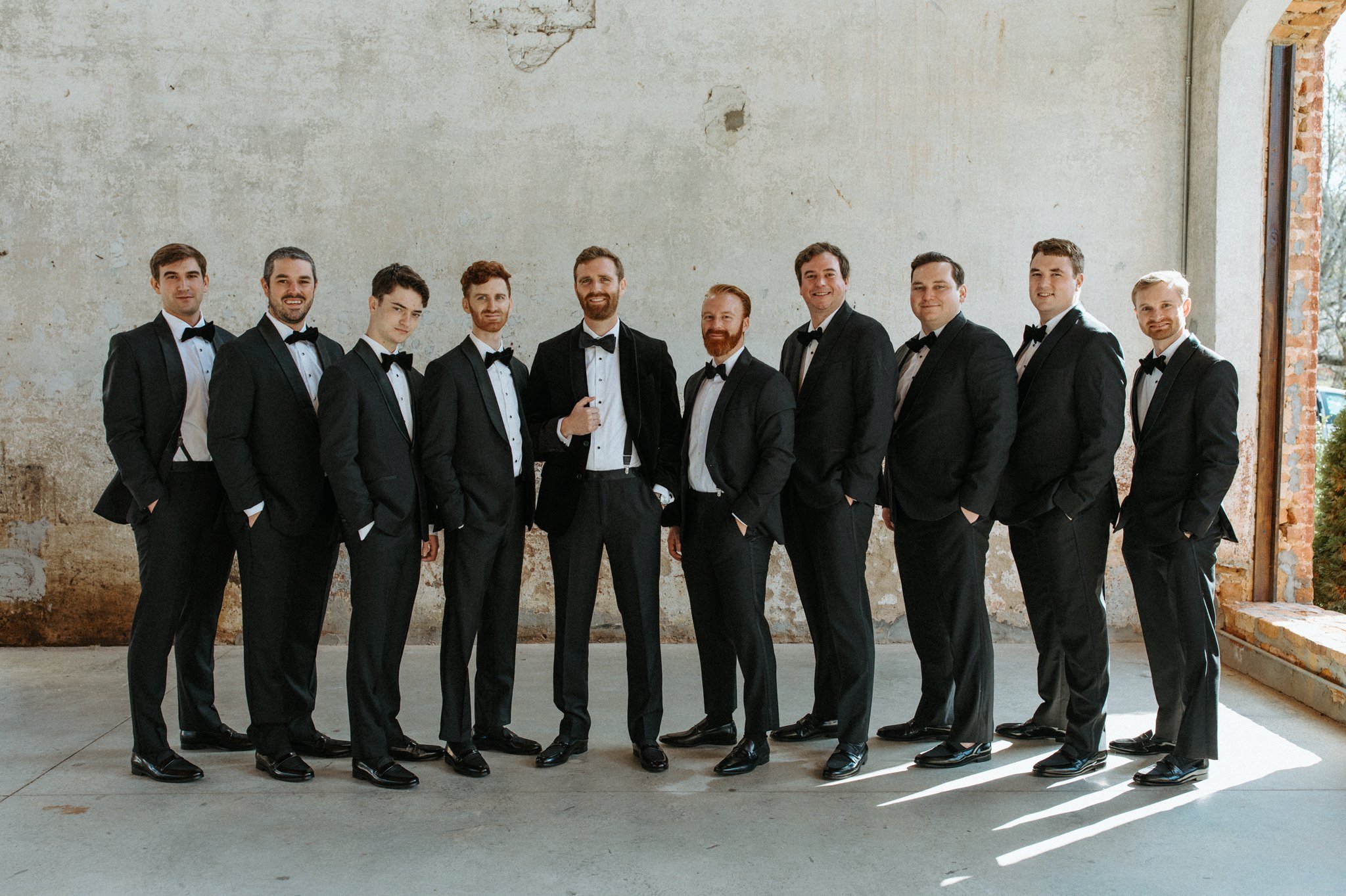 Groomsmen at Providence Cotton Mill Wedding