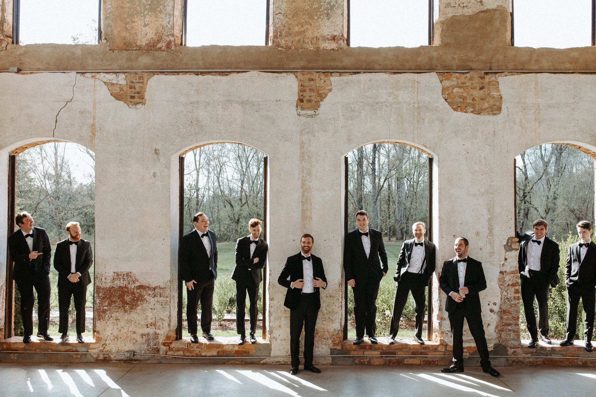 Groomsmen at Providence Cotton Mill Wedding