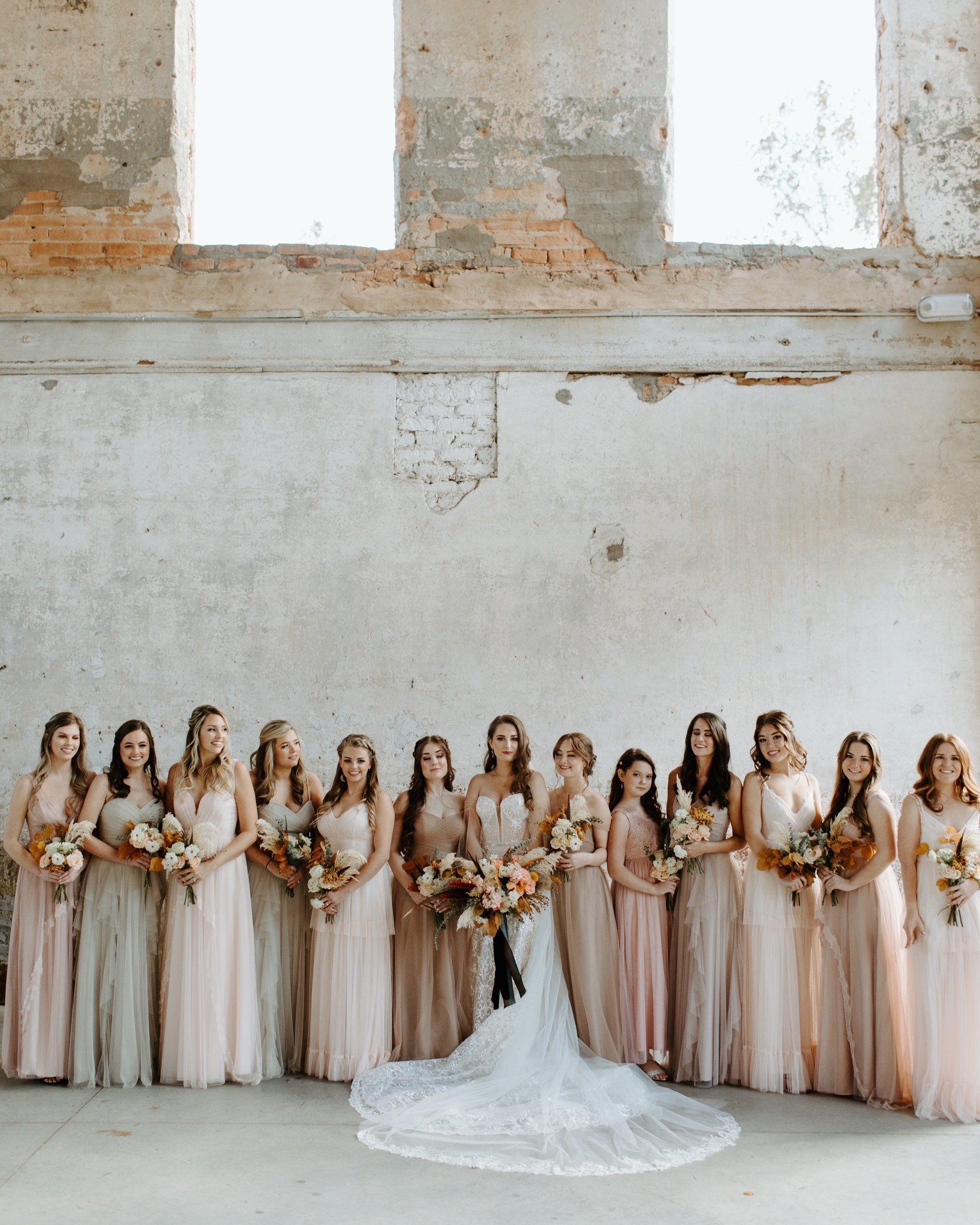 Bridesmaids at Providence Cotton Mill Wedding