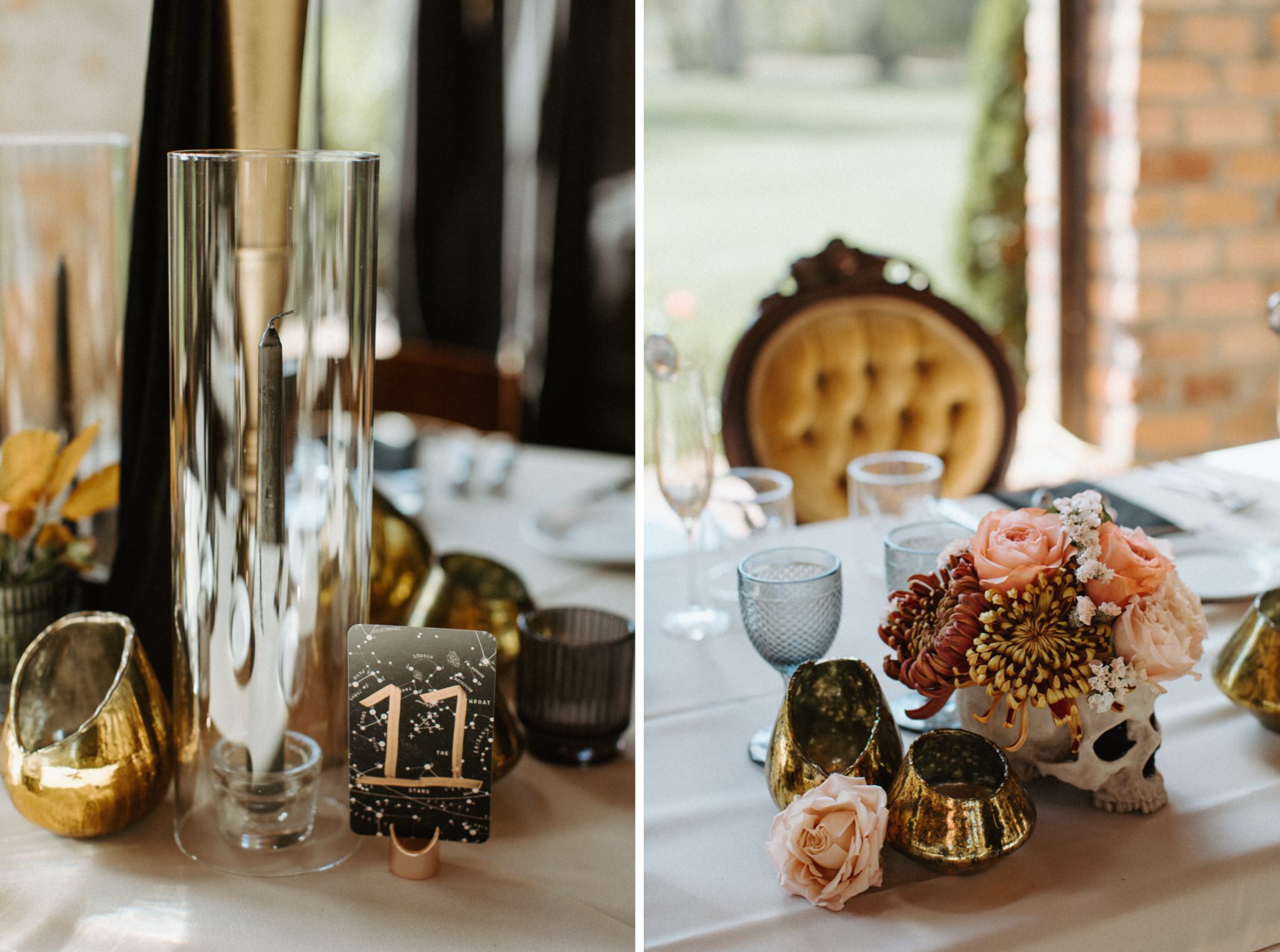 elegant halloween wedding details