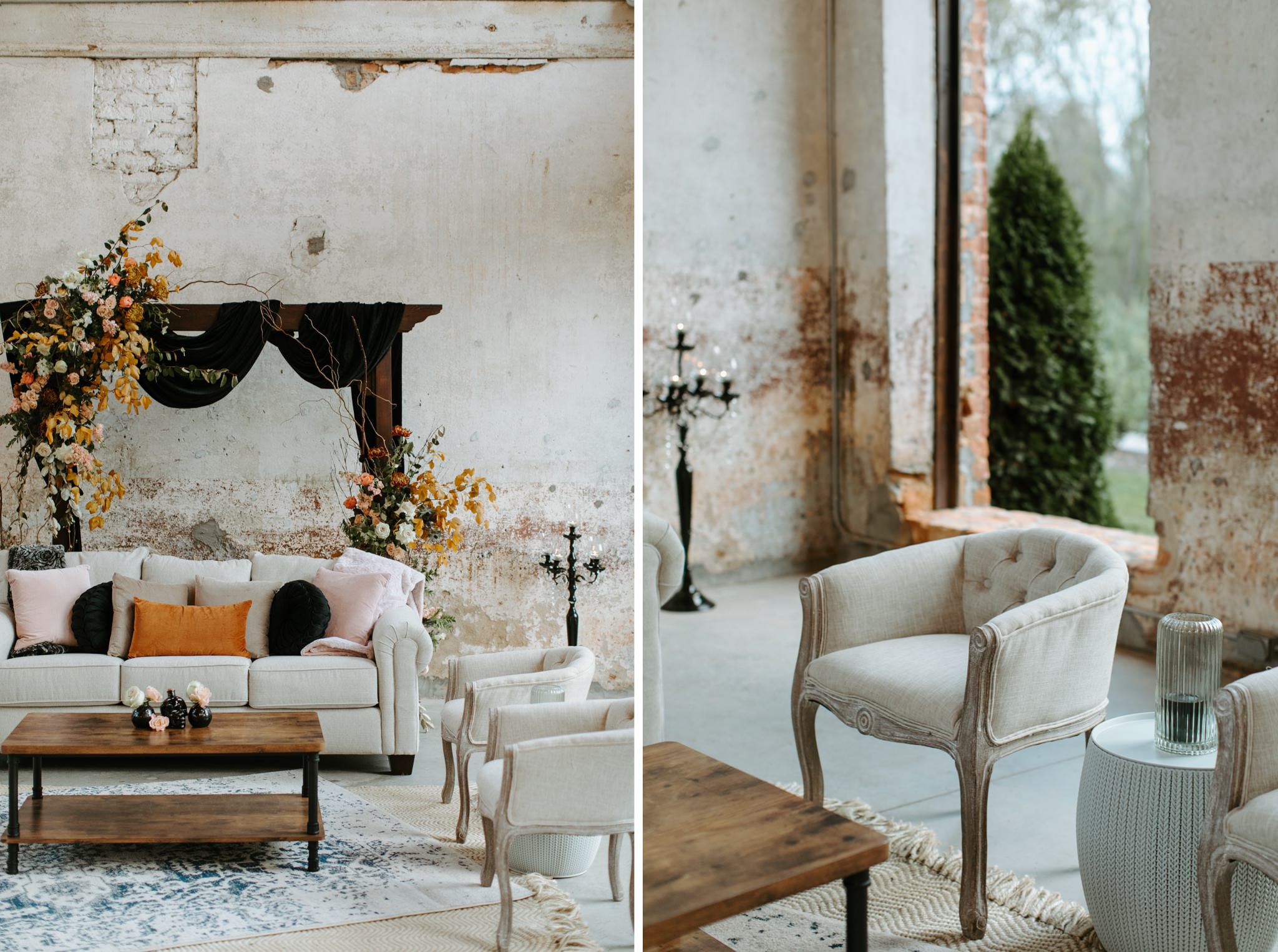 elegant halloween wedding details