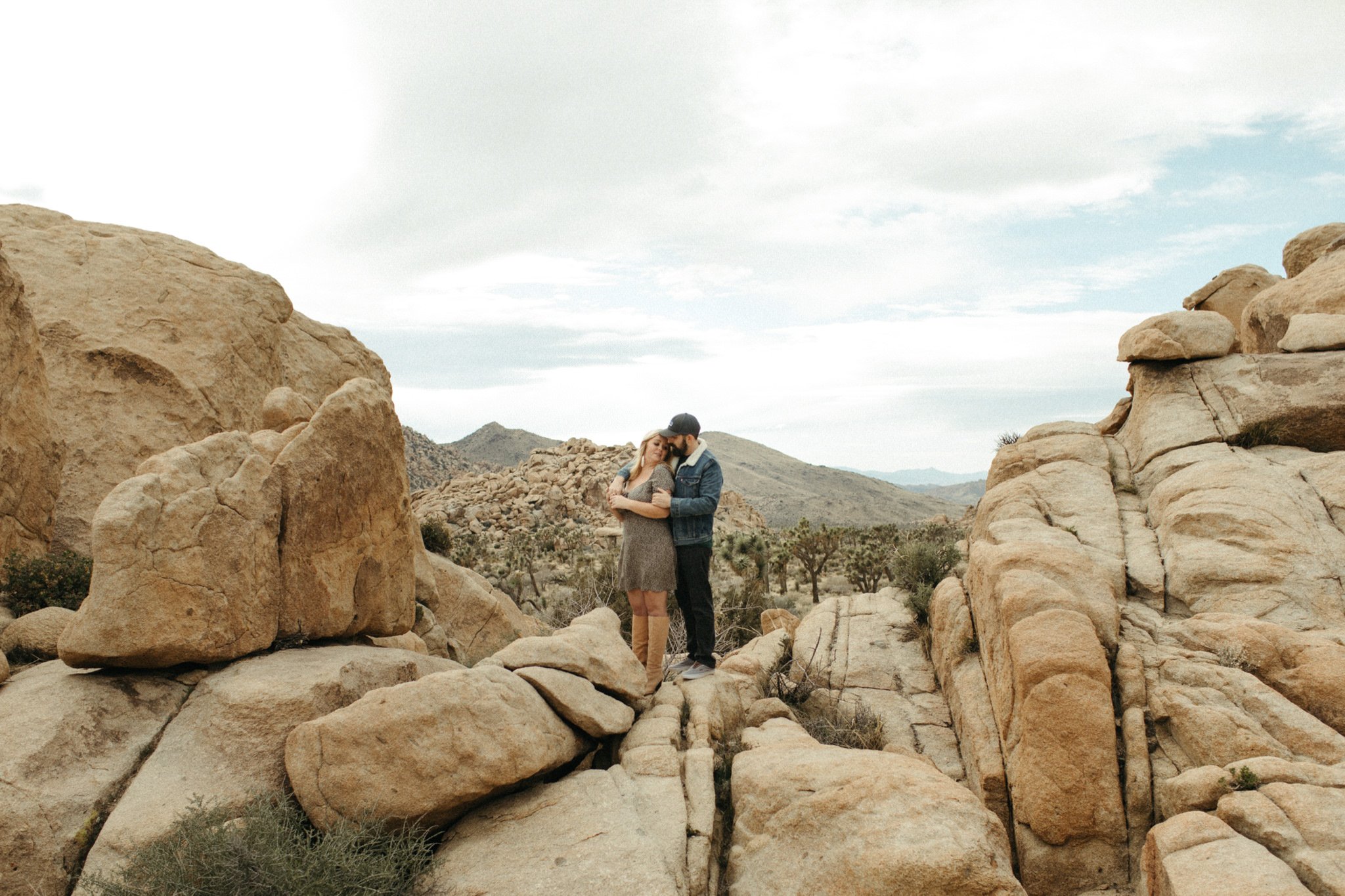 skull rock joshua tree engagement photos