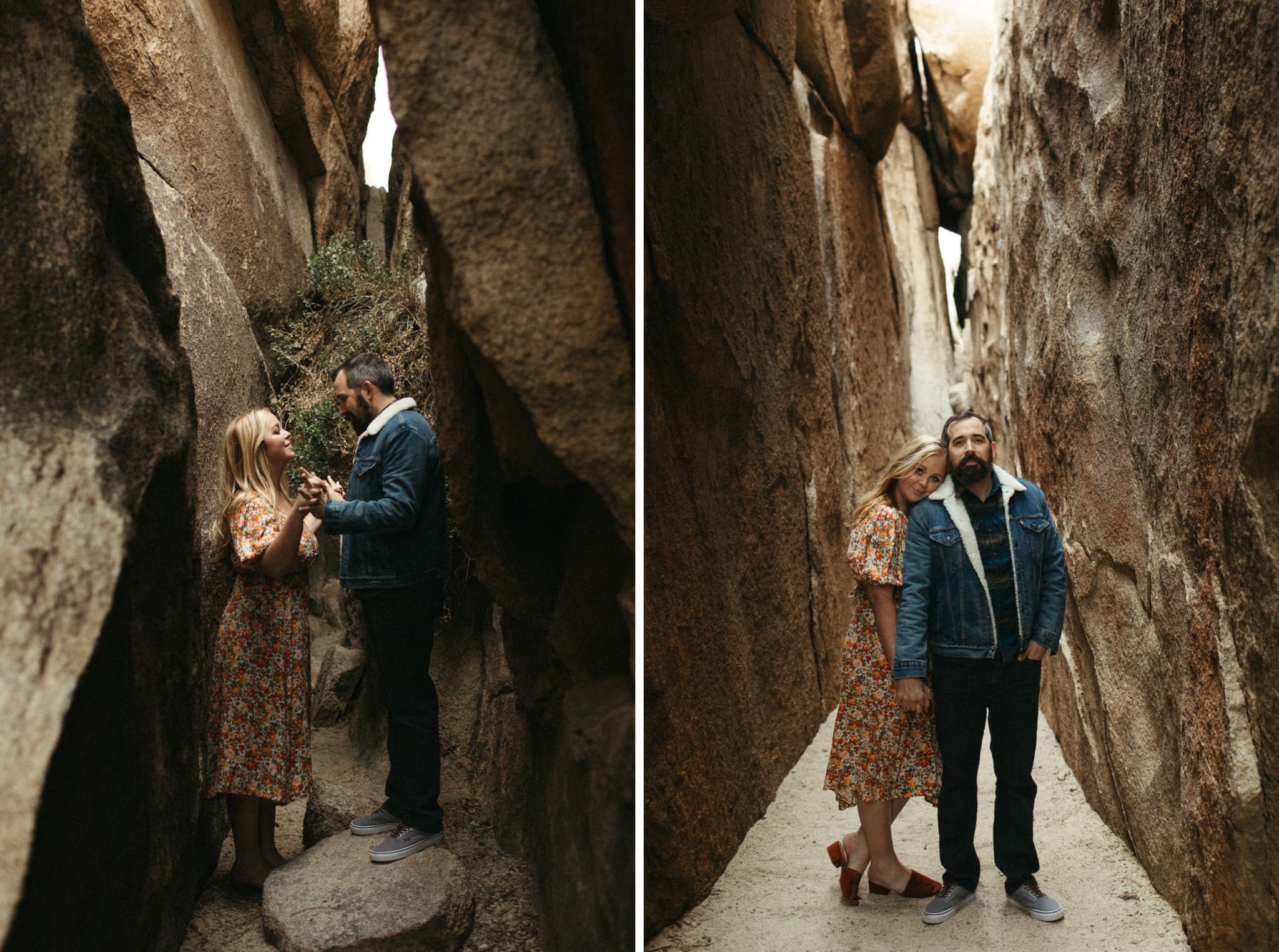 joshua tree canyon engagement photos