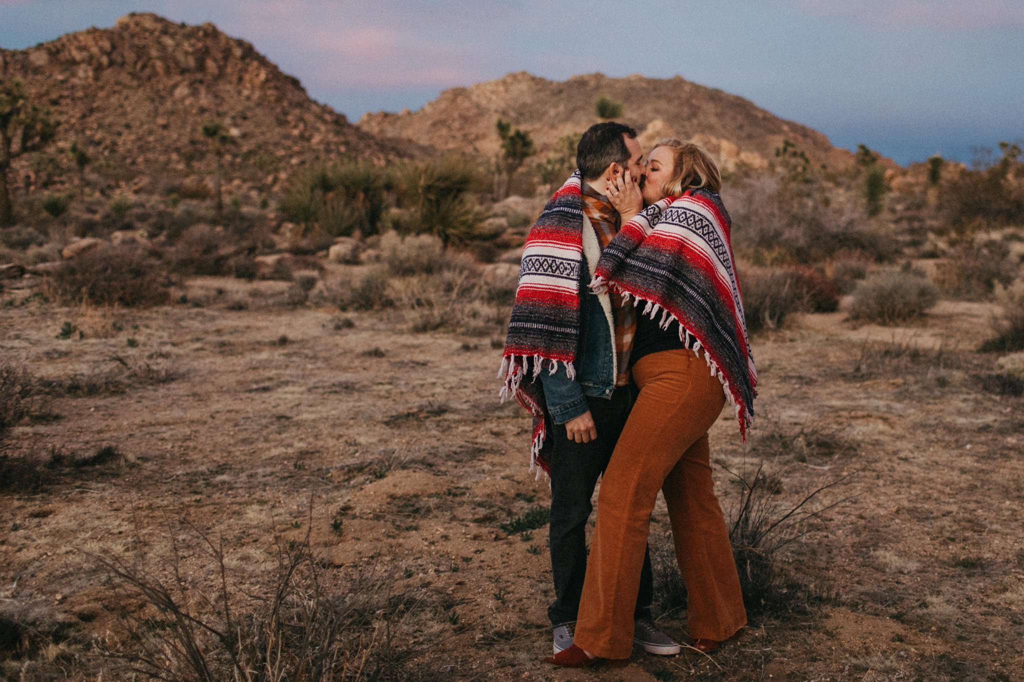 joshua tree california sunset engagement