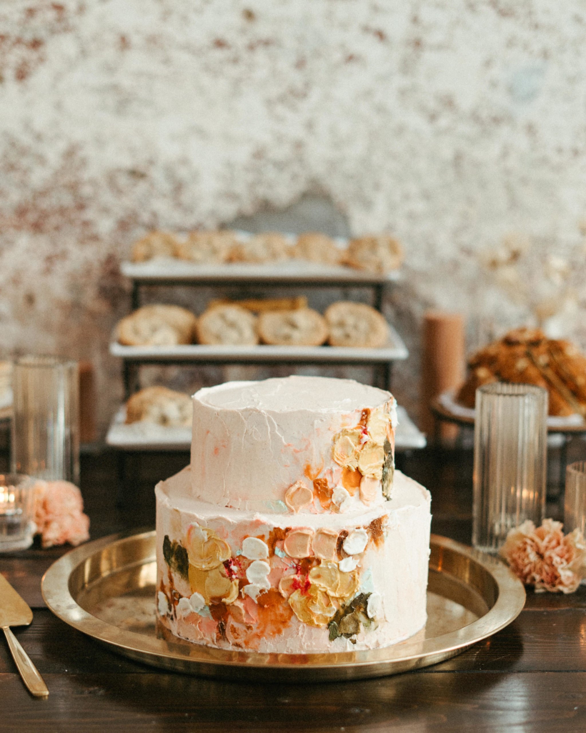modern boho wedding cake