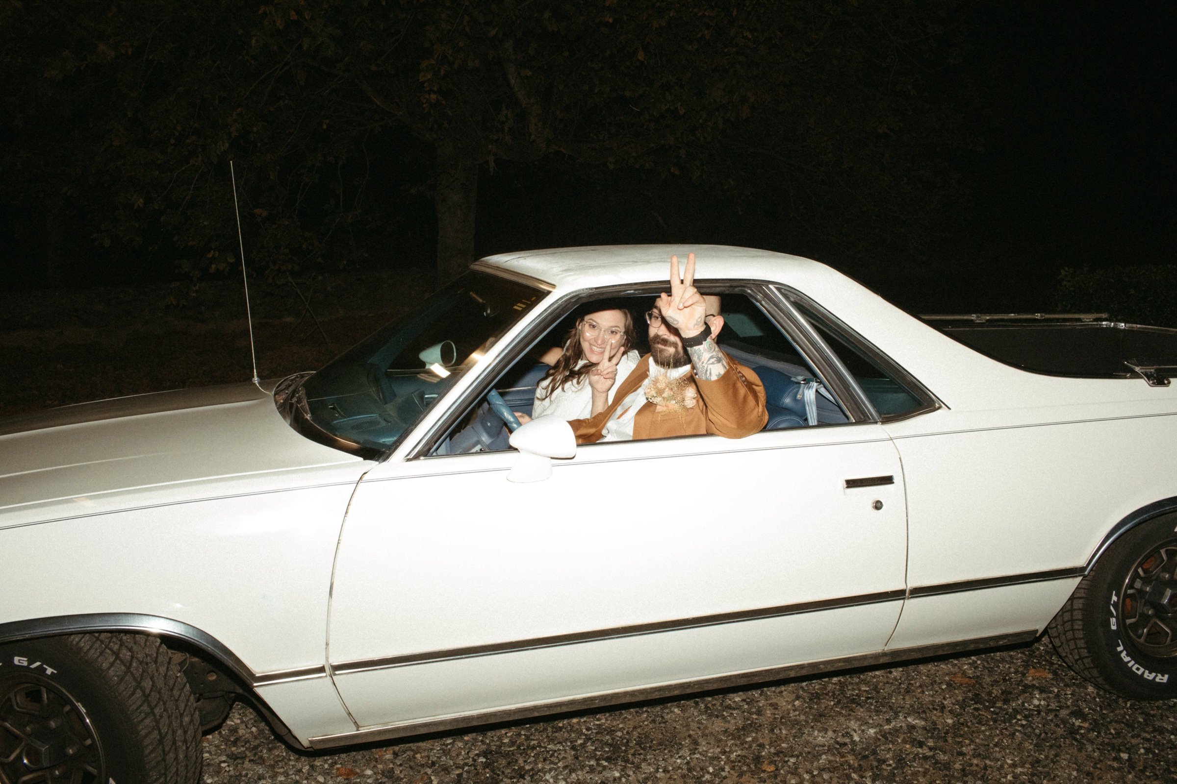 el camino wedding getaway car