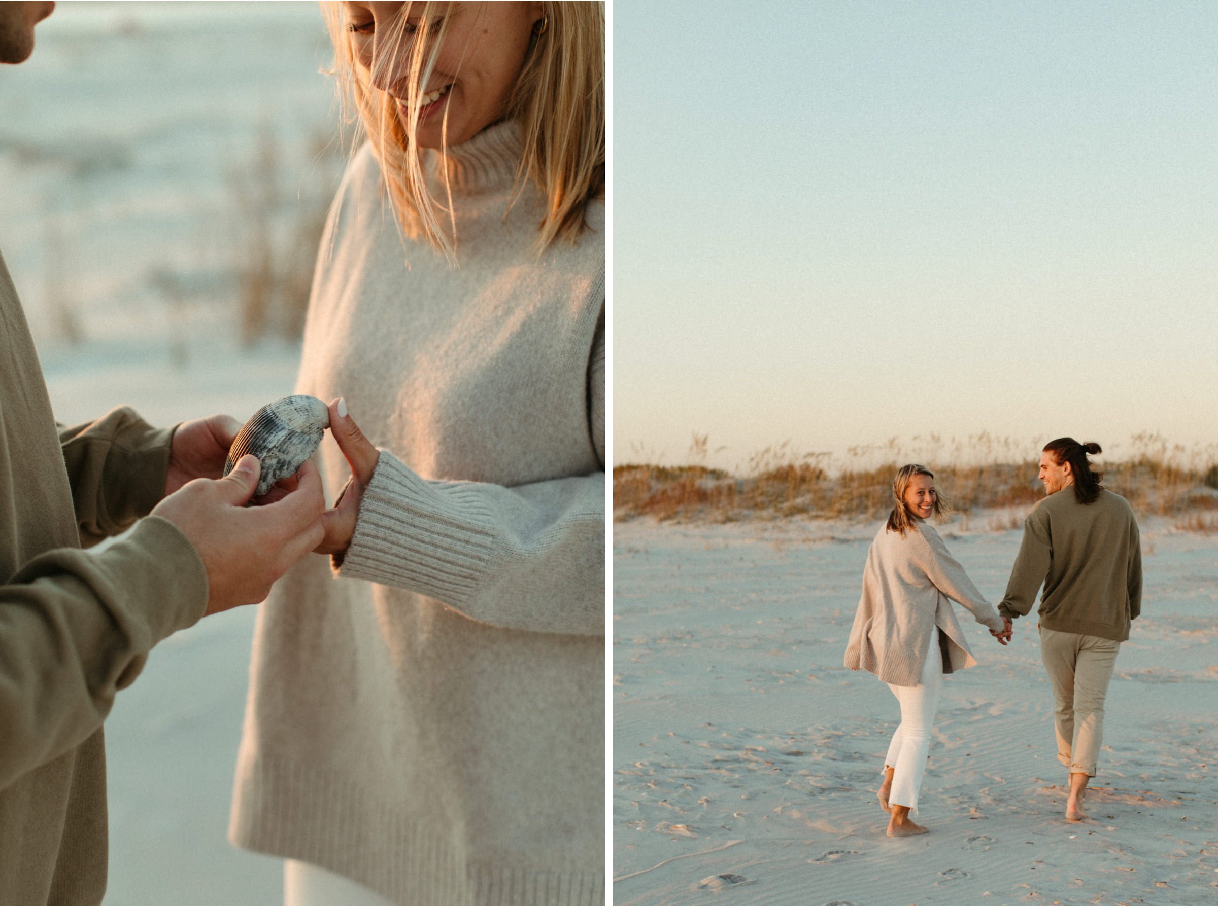 nc fall beach engagement photos