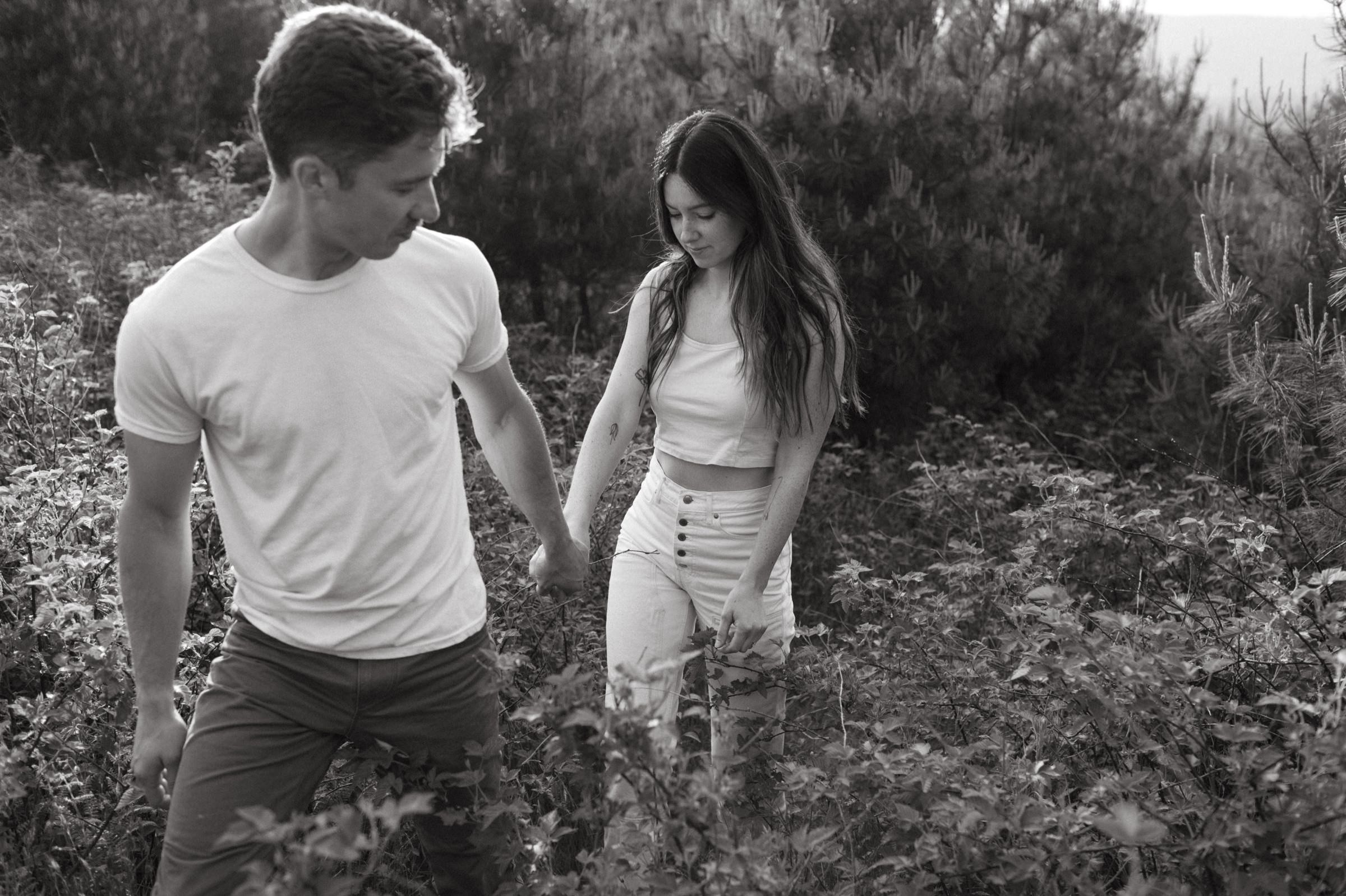 natural engagement photos nc mountains