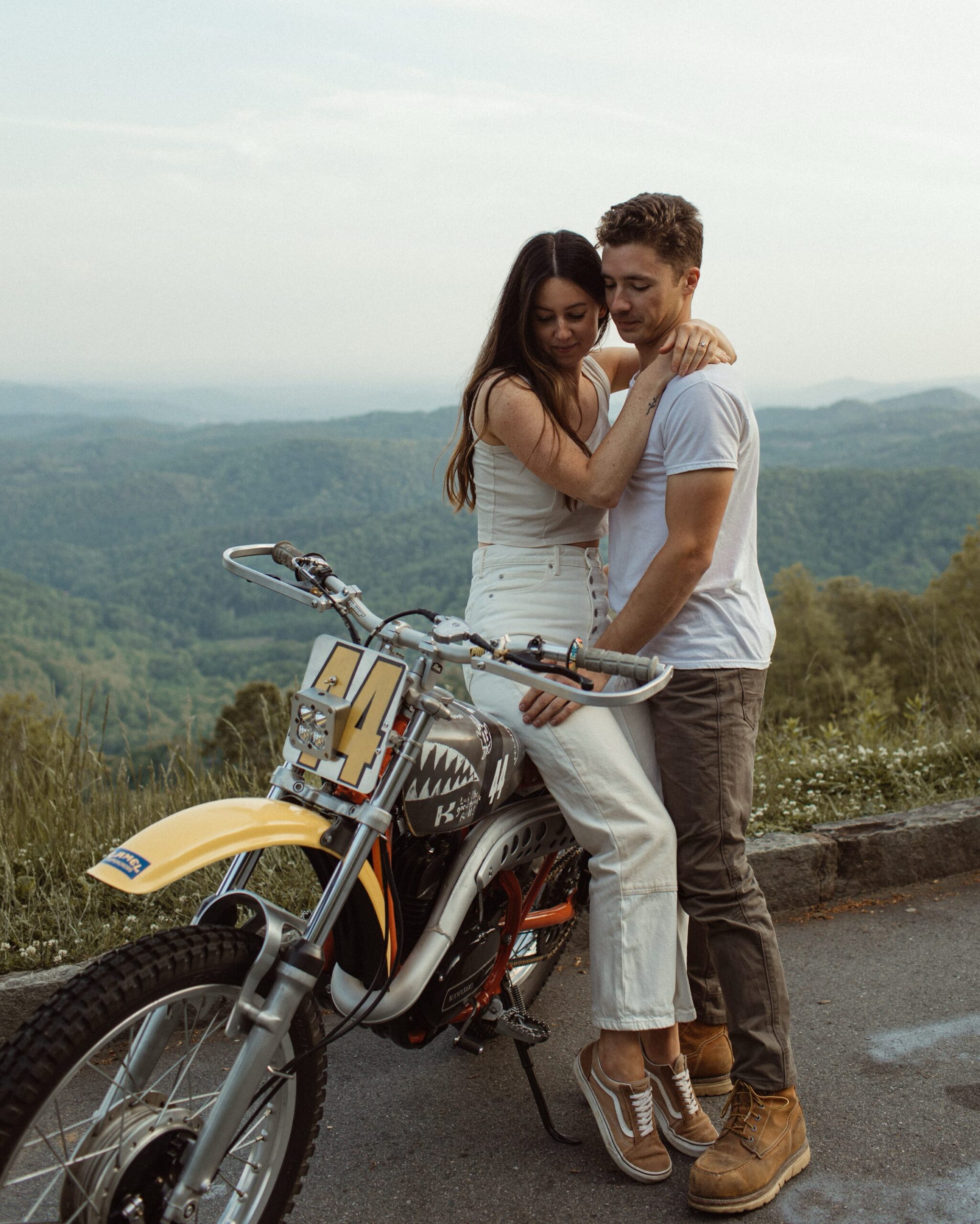 north carolina motorcycle engagement photos