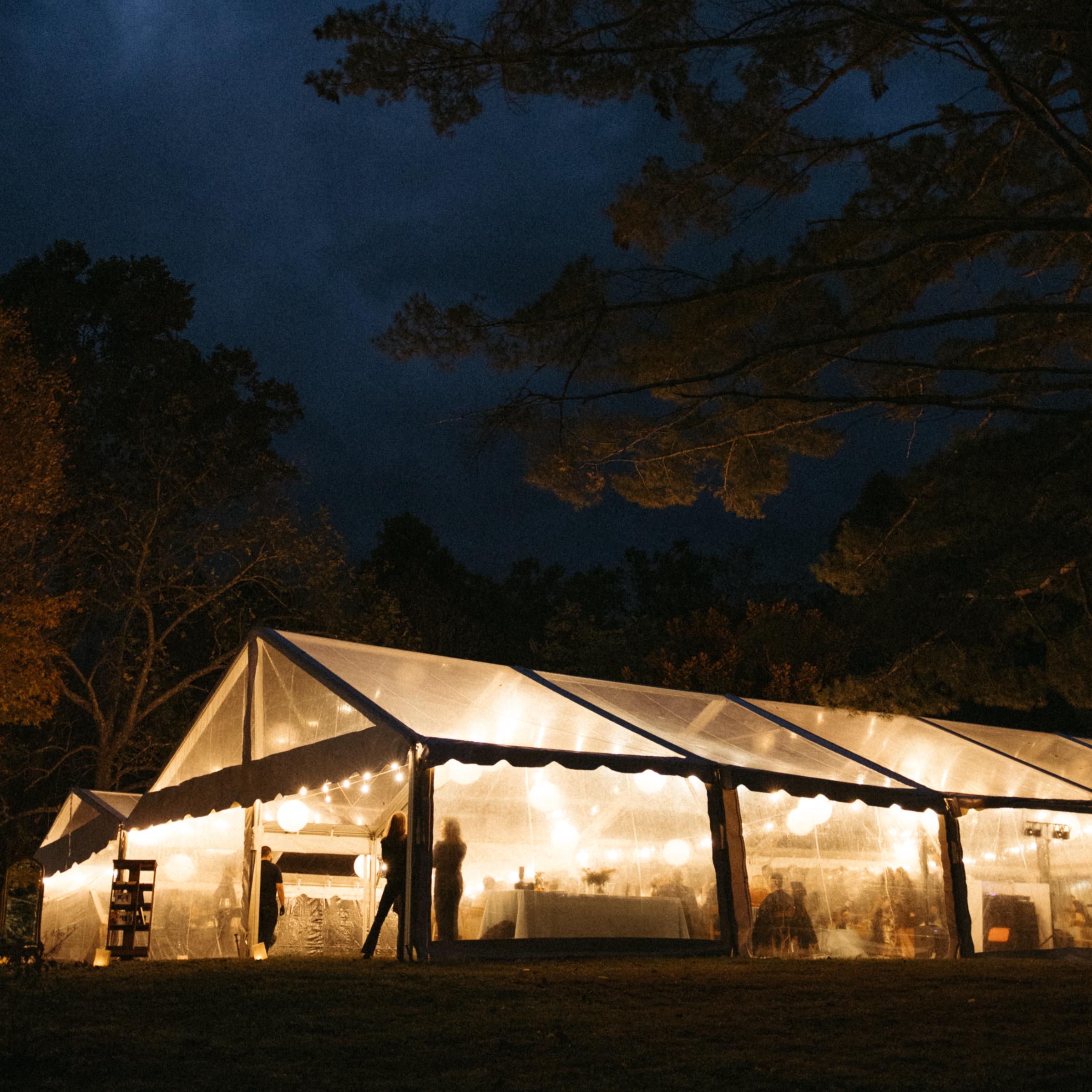 clear tent asheville wedding