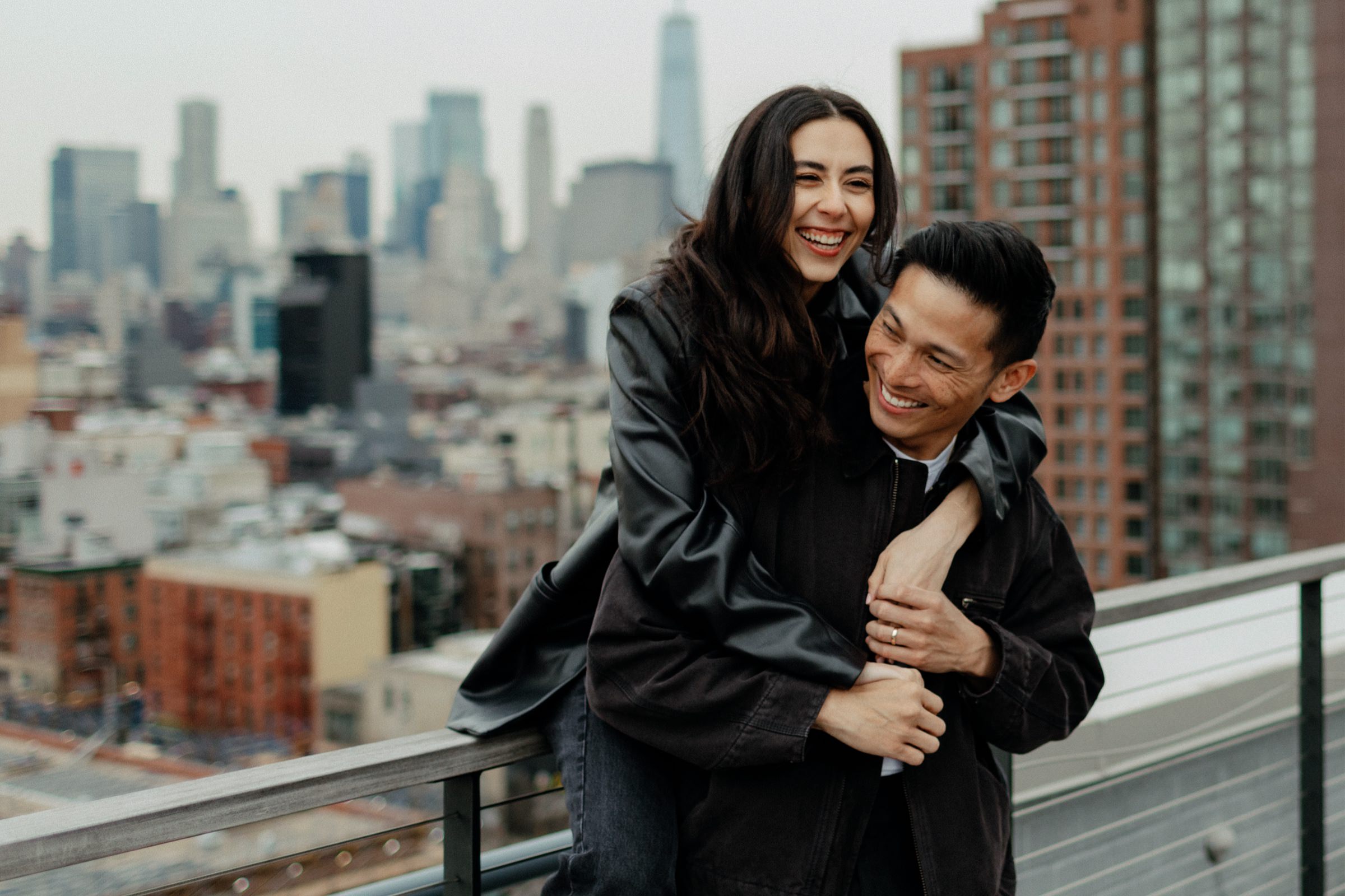 Documentary-style winter engagement photos NYC