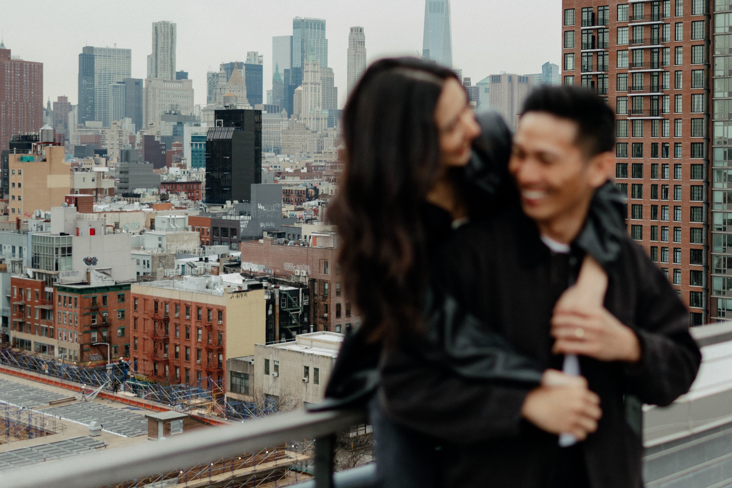 Candid NYC engagement shoot by NC wedding photographer