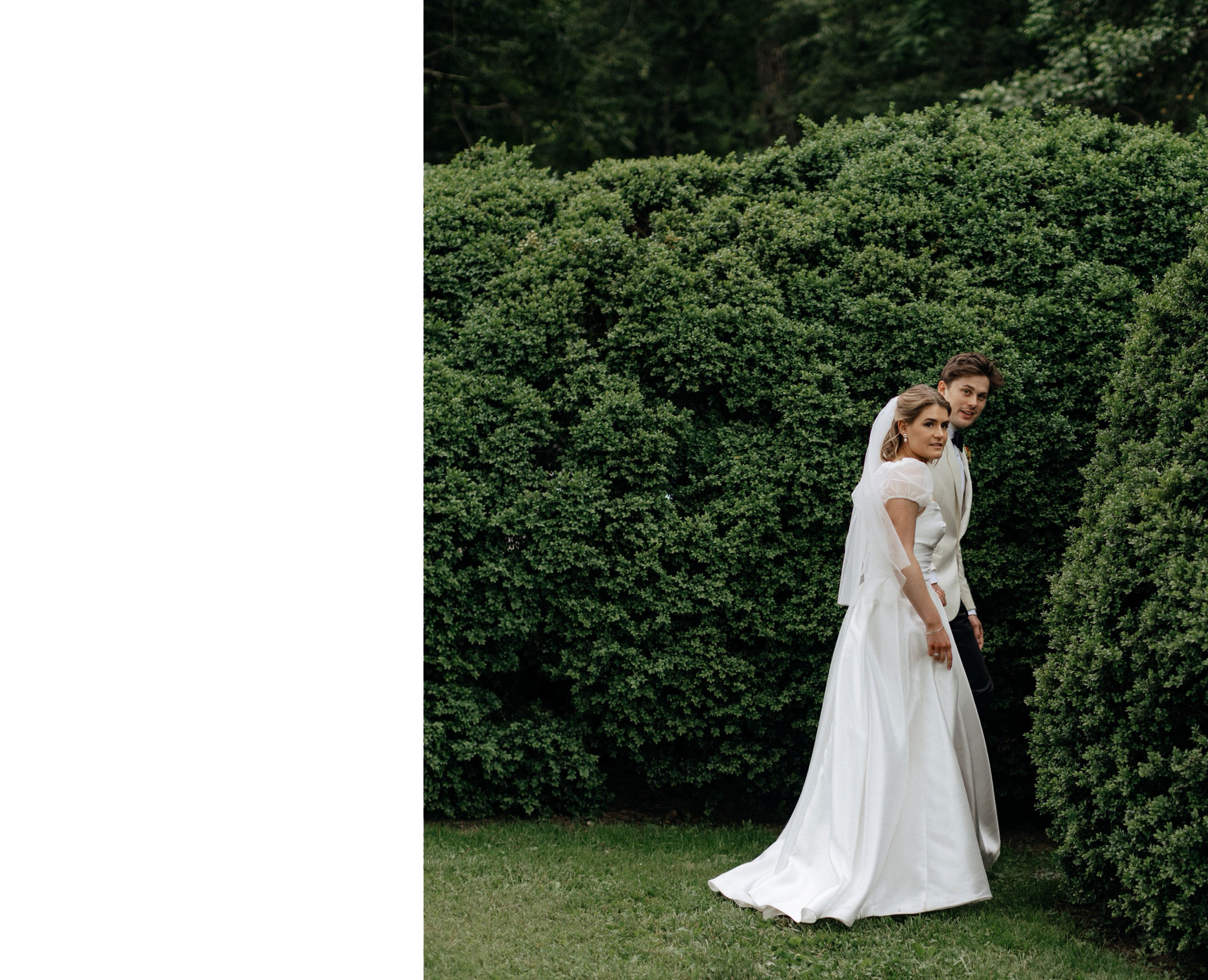 Romantic wedding portrait with overcast skies at an Asheville destination wedding