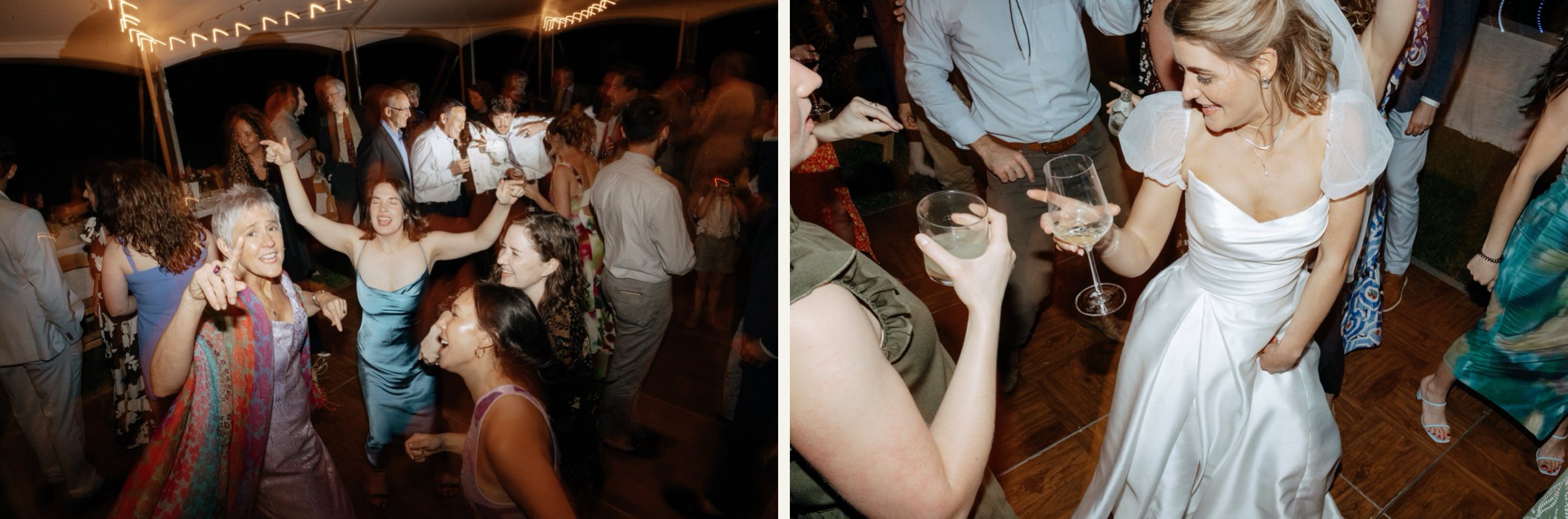 reception party under tent asheville wedding